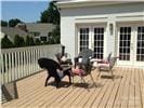 wooden deck with french doors