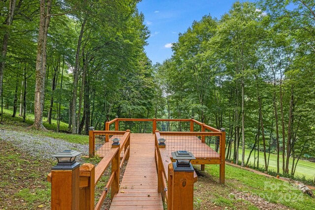 exterior space featuring a wooden deck