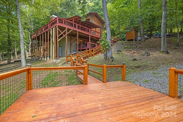 view of wooden deck