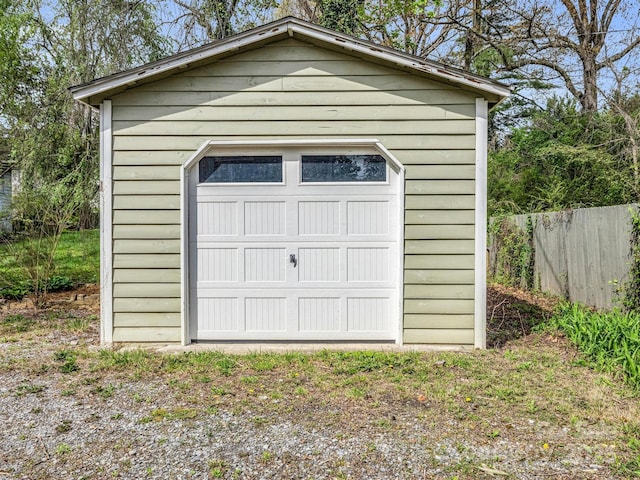 view of garage