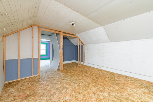 additional living space with lofted ceiling