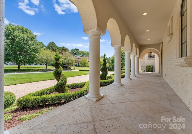 view of patio with a porch