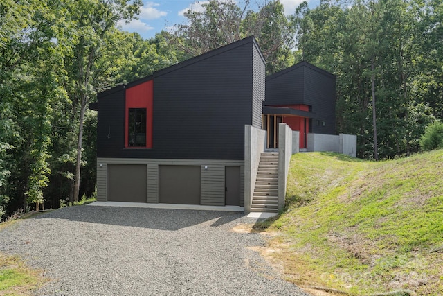 modern home with a garage