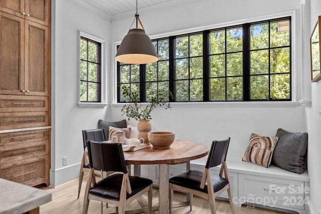 dining area featuring light hardwood / wood-style floors