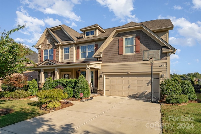 craftsman-style house with a garage