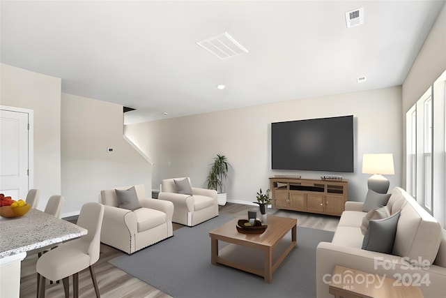 living room featuring hardwood / wood-style floors