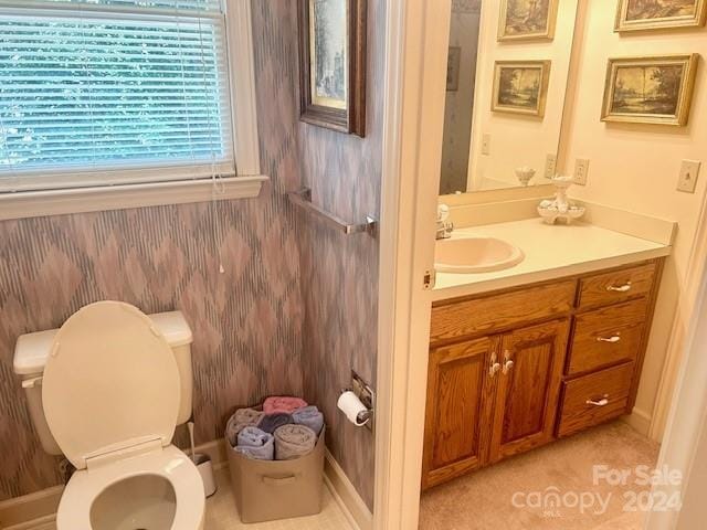 bathroom with vanity and toilet