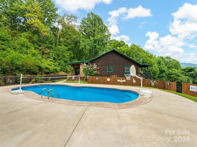 view of pool featuring a patio