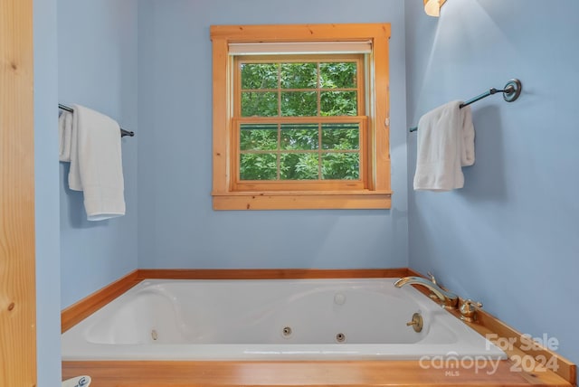 bathroom featuring a washtub