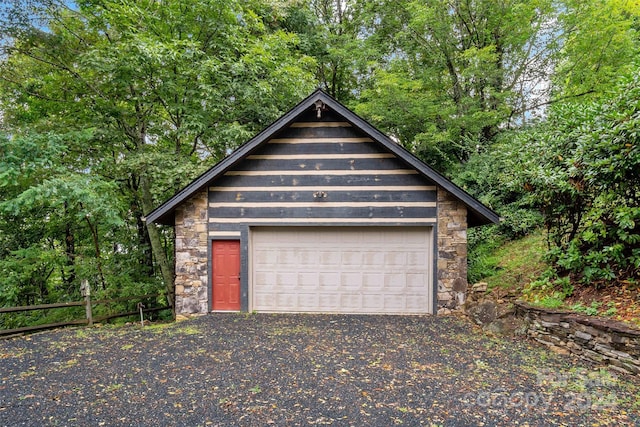 view of garage