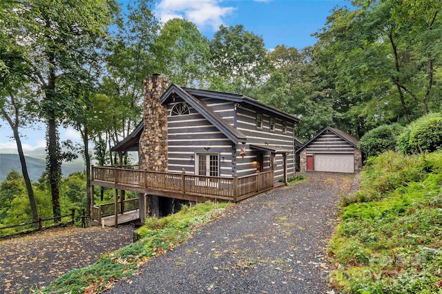 exterior space featuring a garage