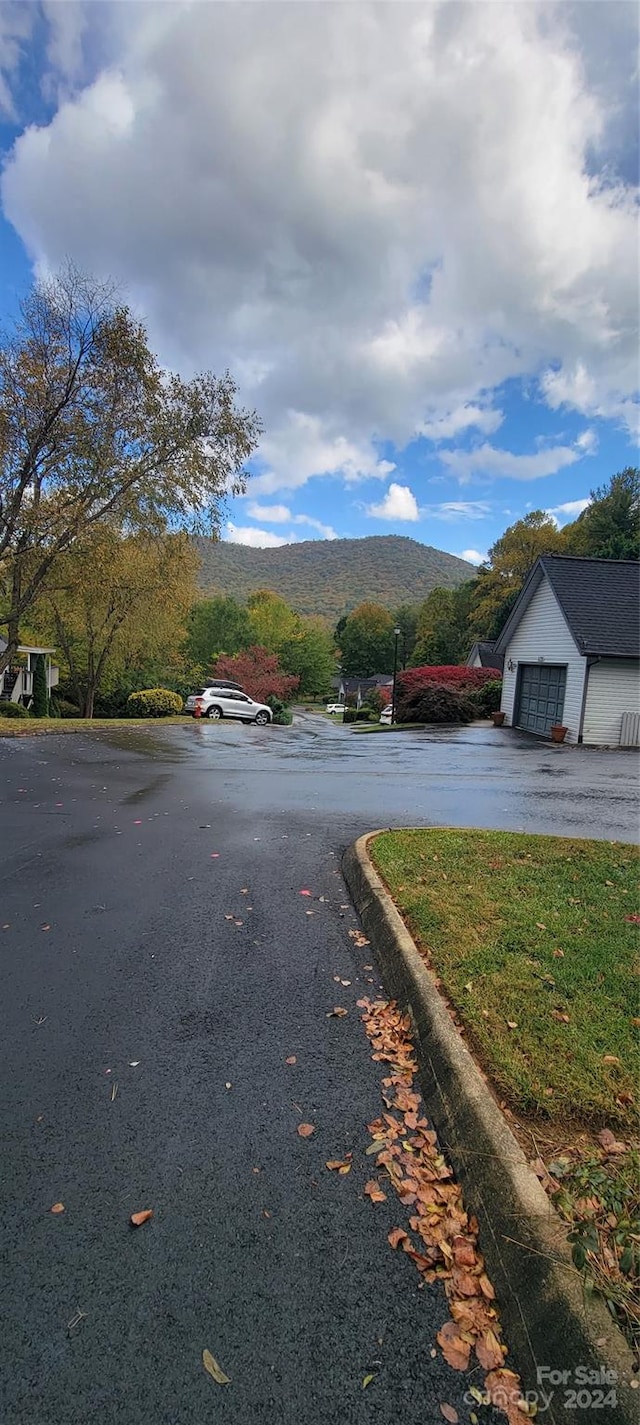 view of street with a mountain view