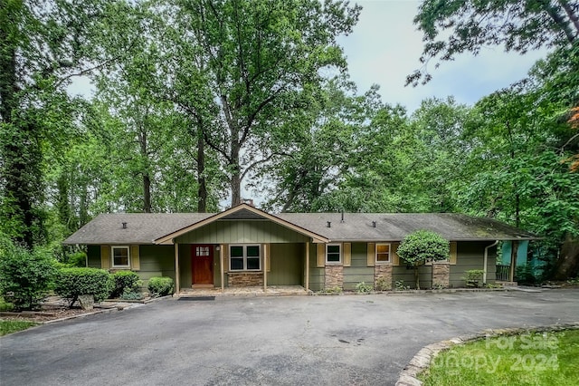 view of single story home