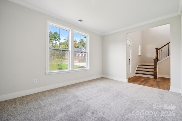 interior space featuring ornamental molding