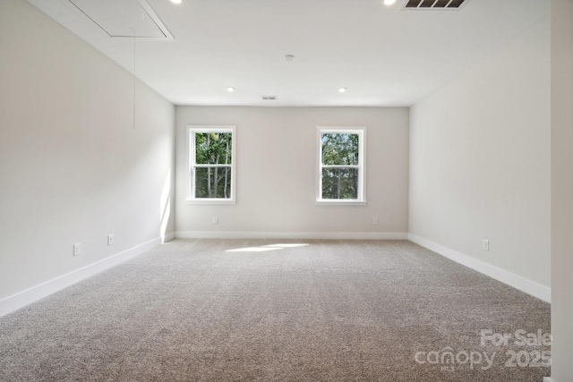 carpeted spare room featuring a healthy amount of sunlight