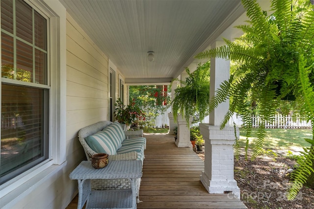404 Montreat Rd, Black Mountain, NC 28711 - wooden terrace featuring covered porch and fence