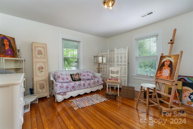 living room featuring hardwood / wood-style flooring