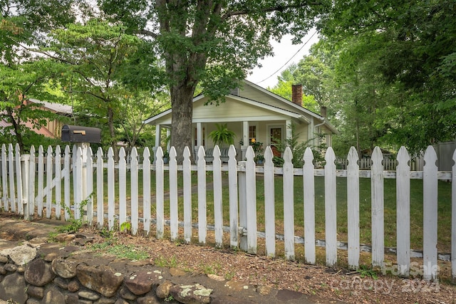 404 Montreat Rd, Black Mountain, NC 28711 - view of yard featuring a fenced front yard and a porch