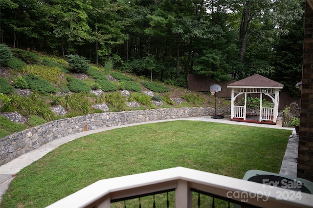 view of yard with a gazebo