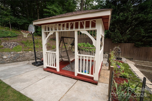 view of patio with a gazebo