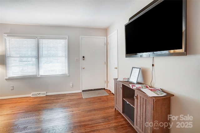 entrance foyer featuring dark wood-type flooring