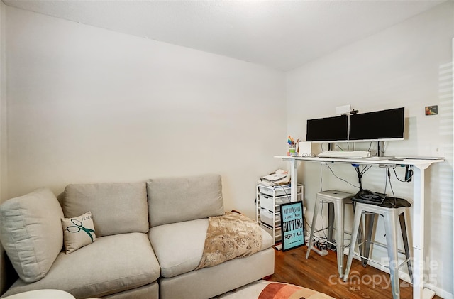 living room with hardwood / wood-style floors