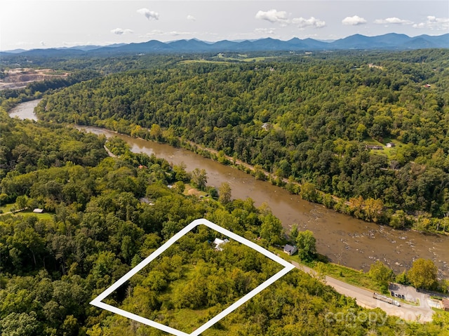 aerial view featuring a mountain view