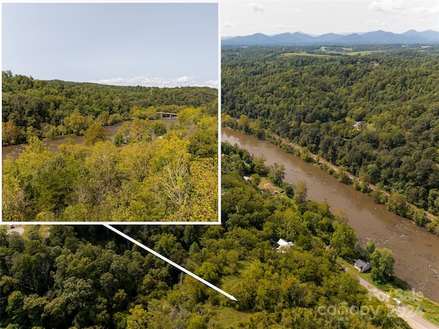 drone / aerial view with a mountain view