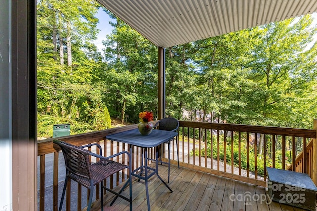 30 Lower Tanglewood Rd E Unit 1, Lake Toxaway, NC 28747 - wooden terrace with view of scattered trees