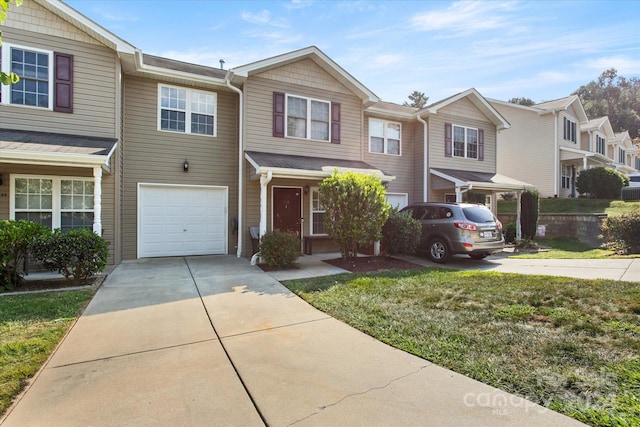 view of property featuring a garage