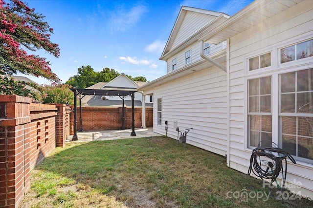 view of yard featuring a gazebo