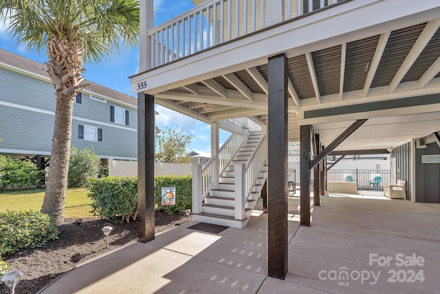 view of patio with a carport