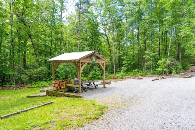 view of community with a gazebo