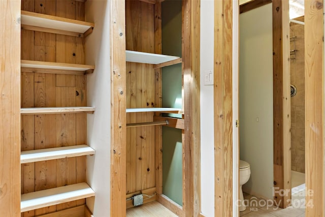 interior space featuring light tile patterned flooring