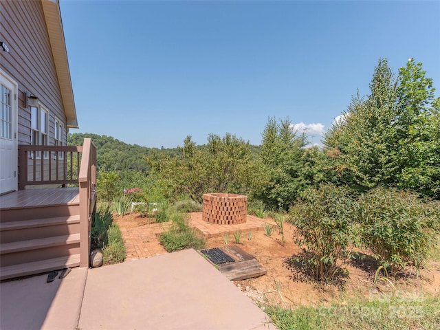 view of patio featuring a deck