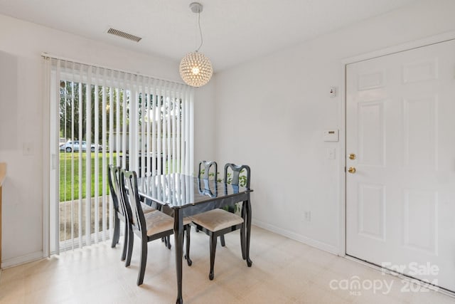 view of dining area