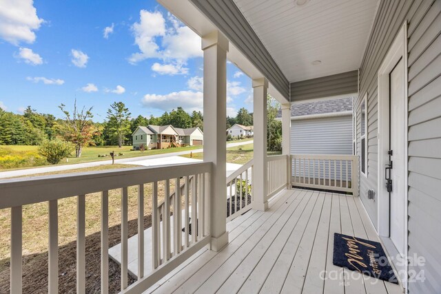 deck featuring a porch