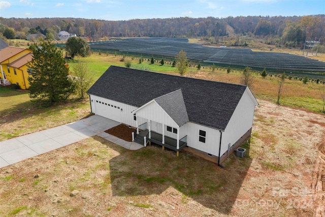 aerial view with a rural view