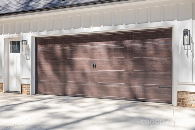 view of garage