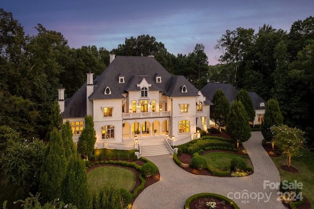 view of french country home