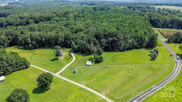 bird's eye view featuring a rural view