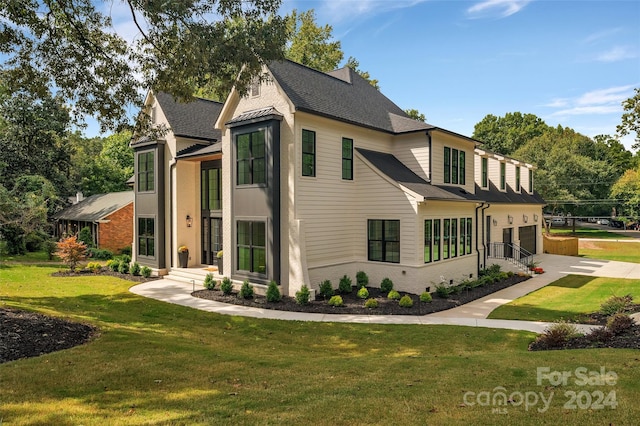 exterior space featuring a front lawn