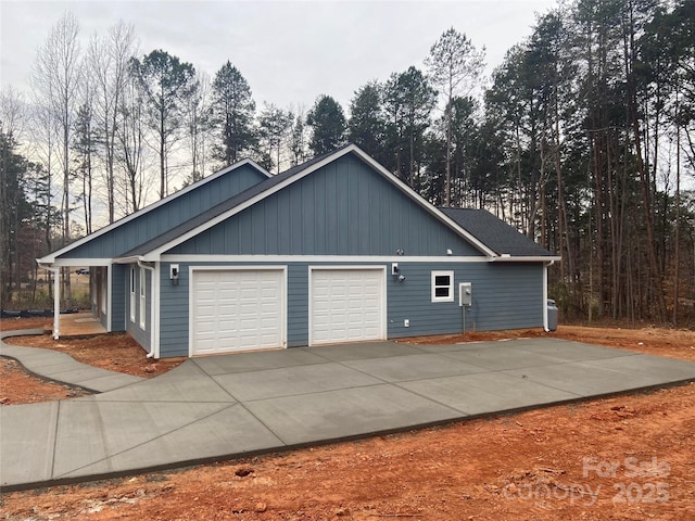 view of home's exterior featuring a garage