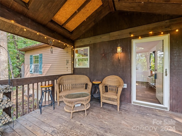 view of patio / terrace with a wooden deck