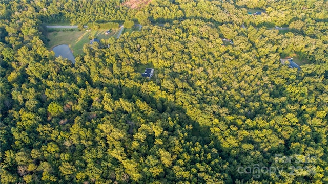 bird's eye view with a view of trees