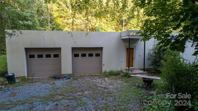 view of garage
