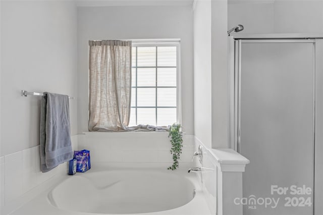 bathroom featuring a bath and a wealth of natural light