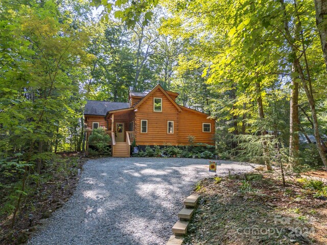 view of log-style house