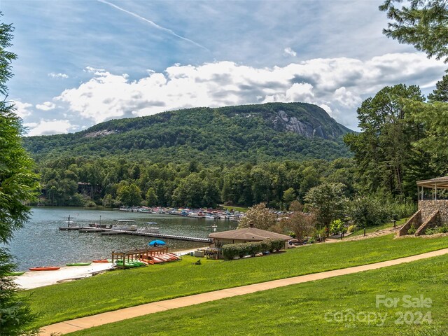 mountain view featuring a water view