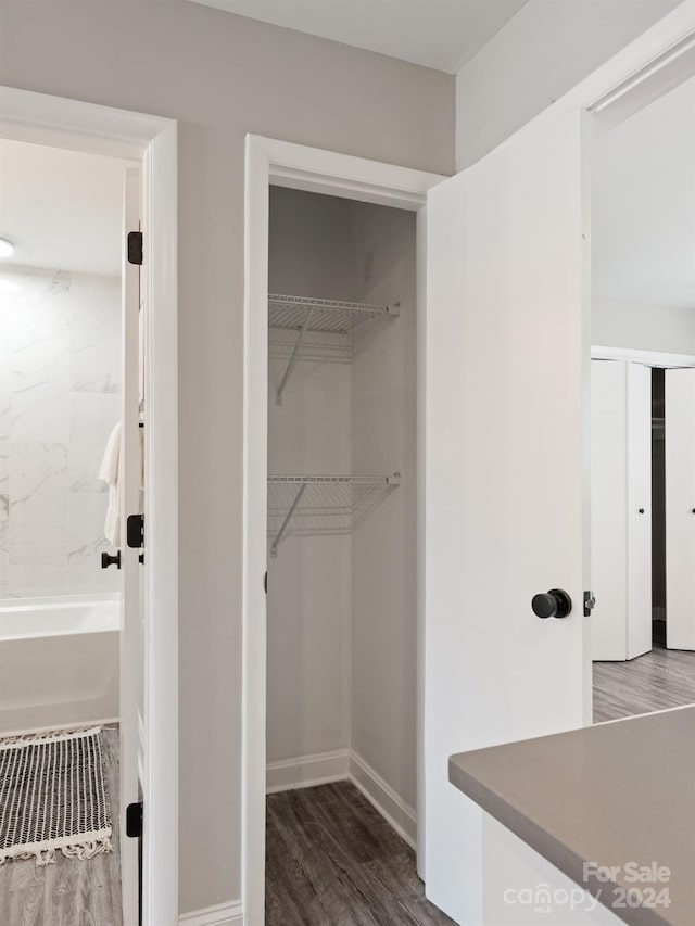 bathroom featuring hardwood / wood-style floors